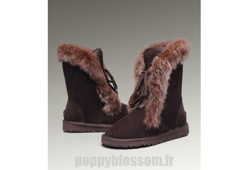 Achats Ugg-201 court Fox Fur Boots de chocolat?